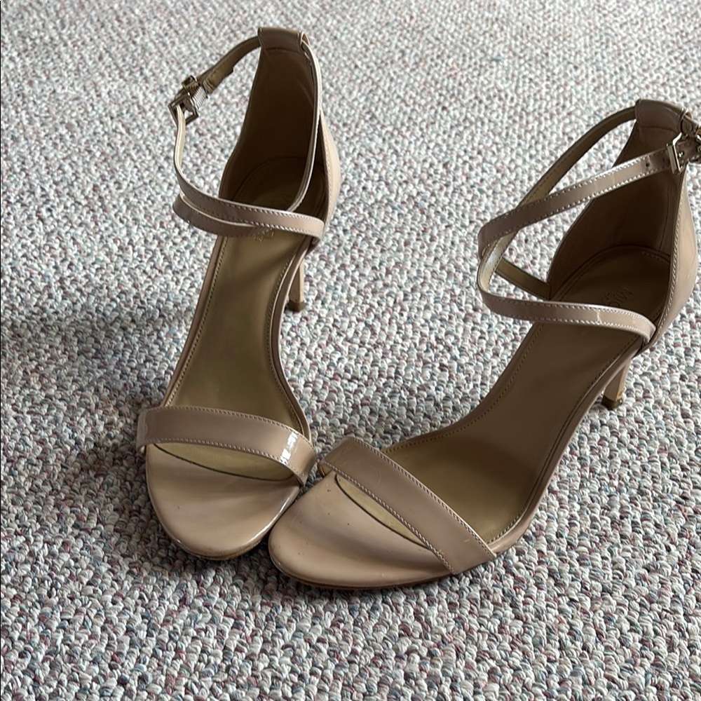 Michael Kors Tan Heeled Sandals with Ankle Strap